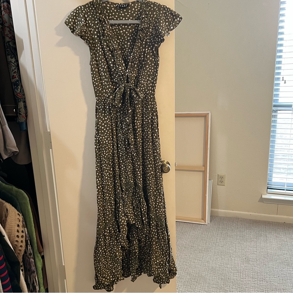 Kivari Green Polka Dot Dress Size Small